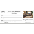 Furniture Rewards - 500 Points Furniture Rewards Gift Certificate